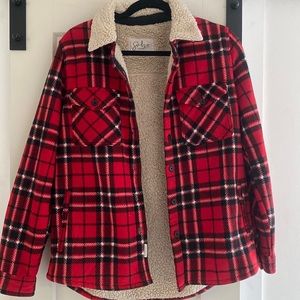 Soho Threads sherpa lined red flannel
